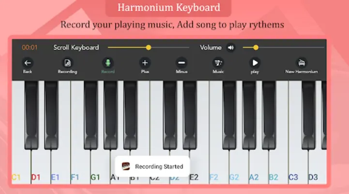 Harmonium Keyboard android App screenshot 6